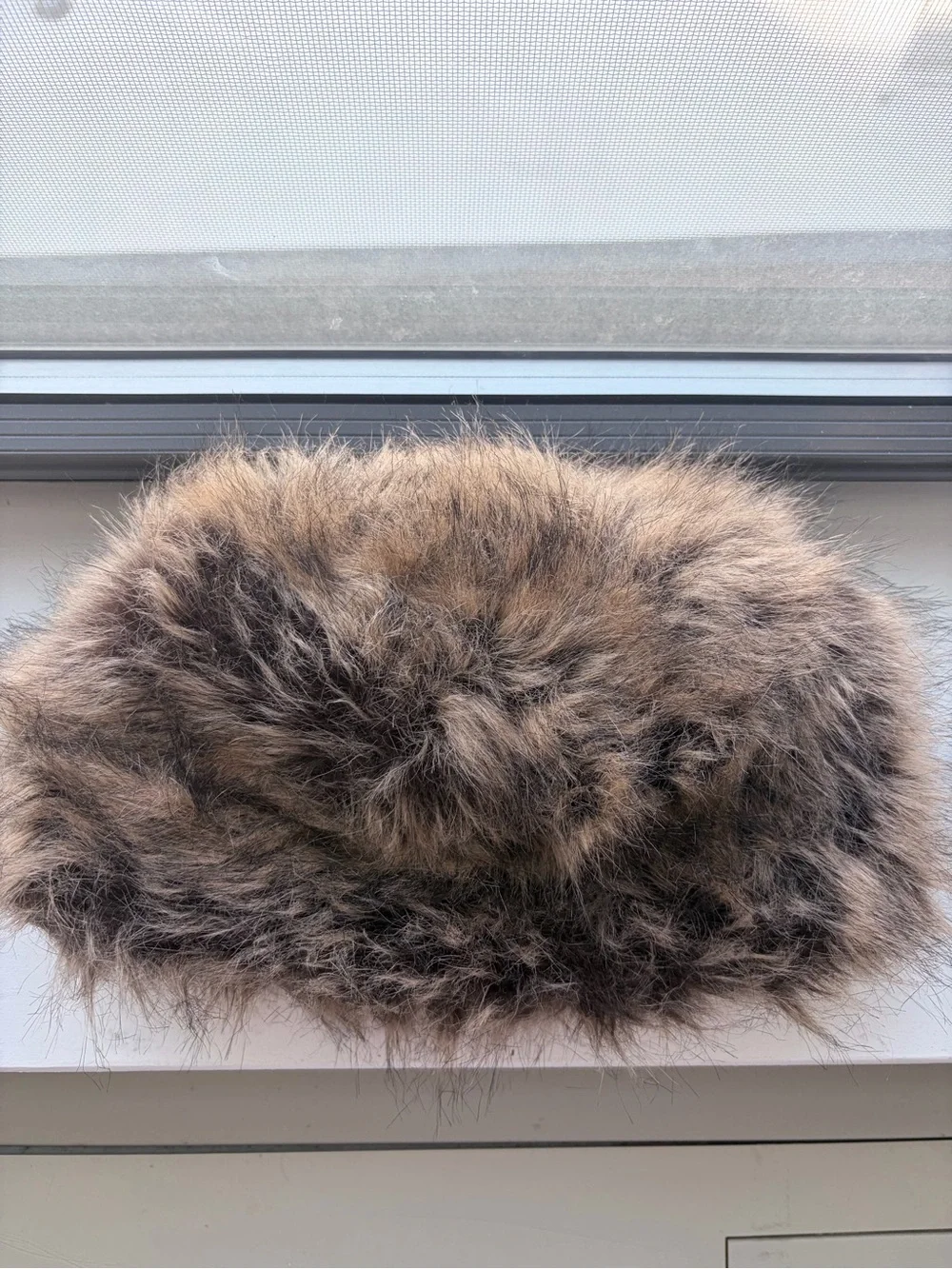 Plush Brown Faux Fur Decorative Accent